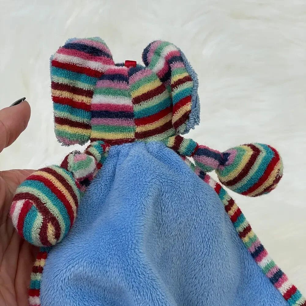 Little Jellycat Elephant Security Blanket Lovey Striped Blue Baby Soother Plush